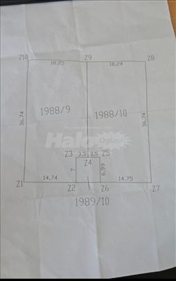 Prodajem plac u Rumenci 1300m2 - 36m x 36m
