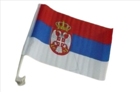 Mala zastava Srbije 30×40 cm za auto ili na štapu