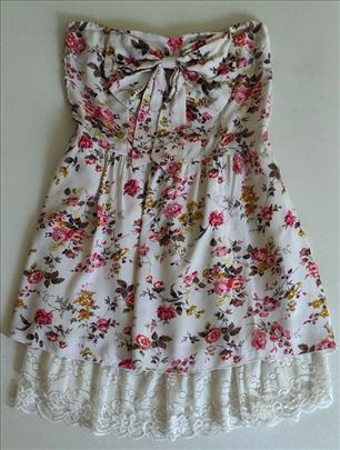 Lo Li Miss cvetna haljina sa mašnom čipkanom podsu