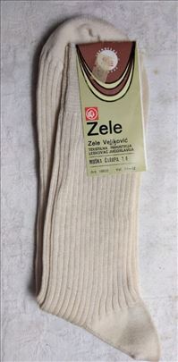 Muske carape Zele bele pamuk vel.42-43 nove