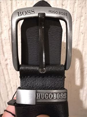 Nov muski kozni markirani kais Hugo Boss Crna koza