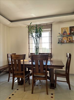 Sto i 6 stolica od punog drveta