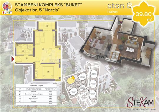 Stambeni kompleks "Buket" 3min hoda od Aqua parka