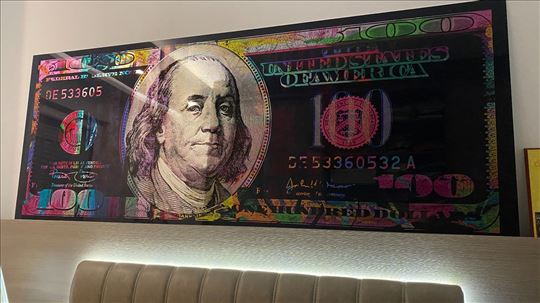 Dekoracija - Staklena slika dolar