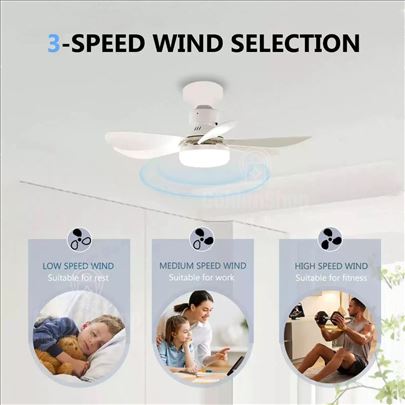 Plafonski ventilator sa LED svetlom i daljinskim