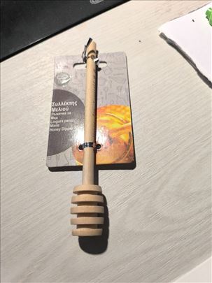 Drvena medena kasicica, 15 cm