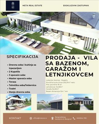 Vila sa bezenom, letnjikovcem i garažom
