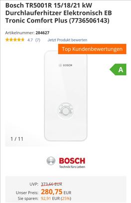 Bojler orginal Bosch nov nemačka protočni