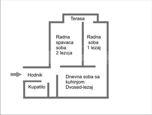 Izdaje se stan u Nišu, 41 m²