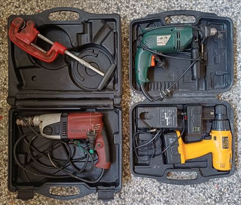 Bušilica x3 kom + alat za sečenje cevi + alat nov