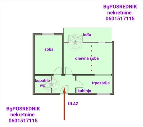 Palilula, Borča, Ratnih vojnih invalida, 56m2(T)
