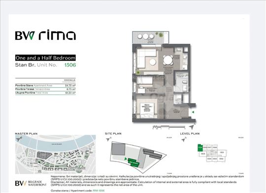 Retka prilika BW Stan 62m², 15. sprat, 2 spavaće 