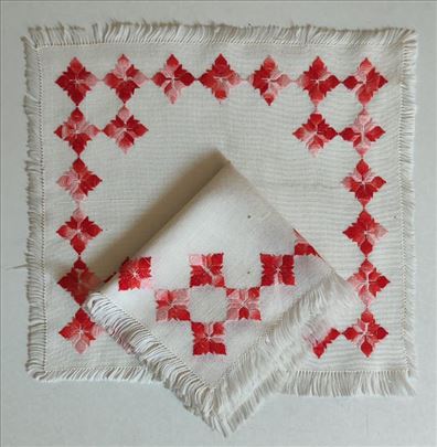 2 bogato vezena miljeja ručni rad oko 40 x 40 cm 