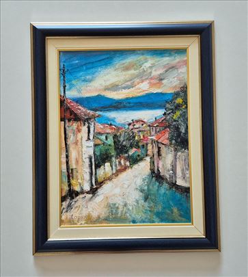 Ulje na lesonitu - Precica do mora, prelepa slika!