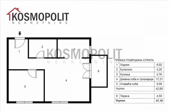 Beograd, Veliki Mokri Lug, Stan, 1.5, 47m2