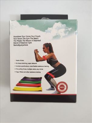 Set 5 elastičnih traka za vežbanje 