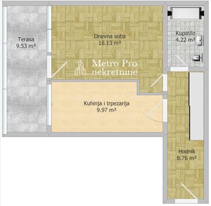 Blok 62, stan 39m2 + 9m2, adaptabilan