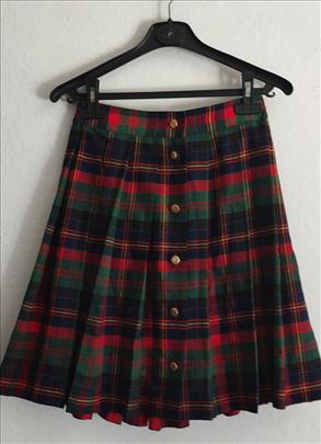 Vintage karo suknja na kopcanje vel.S