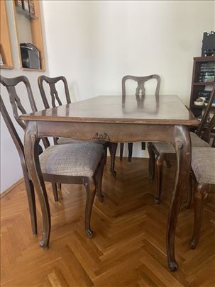 Prodajem sto i 6 stolica i mali stocic