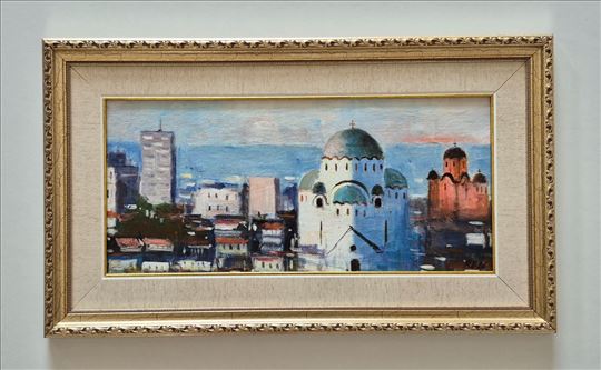 Ulje na platnu - Beograd na dlanu, prelepa slika!