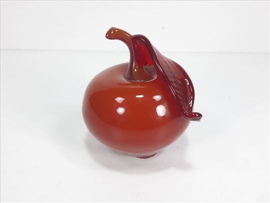 Vintage staklena figura/skulptura jabuke