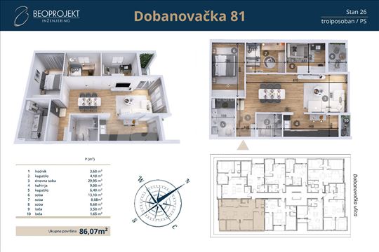 Prelep troiposoban stan, Zemun