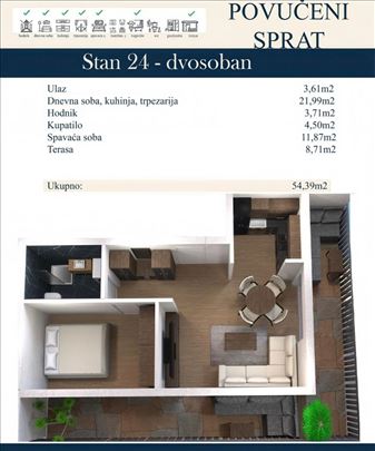 Dvosoban stan na prodaju - Novi Banovci