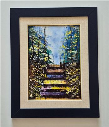 Ulje na platnu - Stepenice u boji, prelepa slika!