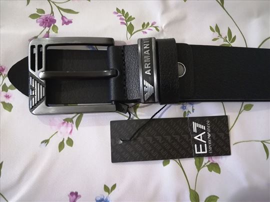 Novi muški kožni markirani kaiš Armani crna koža