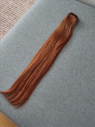 Prirodna kosa na tresi 60cm riđa