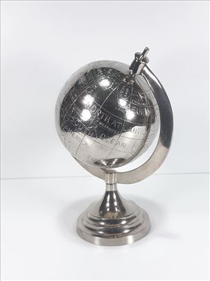 Vintage aluminijumski globus visina 27cm