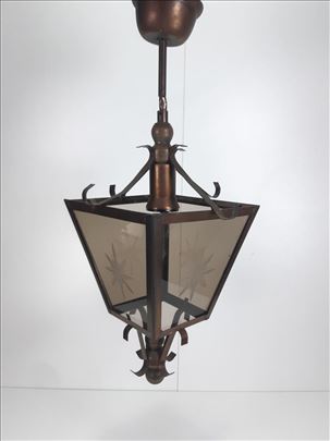 Vintage 60e Lantern lamp Lebane Yu metal/staklo