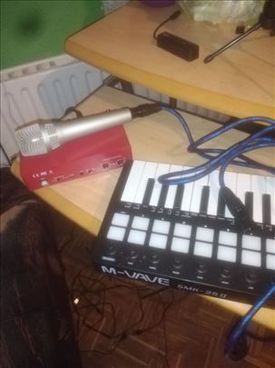 klavijatura, midi, mikseta, mikrofon, kablovi