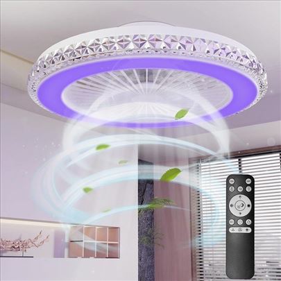 Plafonski Ventilator Sa RGB Osvetljenjem 40W 49cm