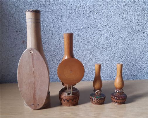 Drvene etno petrolej lampe