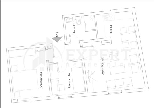 Stan 53m2, centar