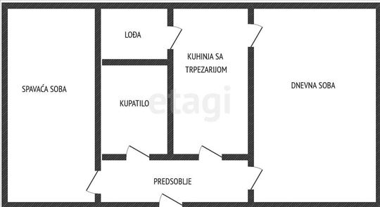 Uknjižen 2.0 stan, 53 m² – Blok 63, siva faza