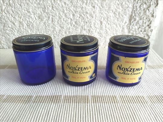 Vintage "Noxzema" Kobaltno Plave Tegle - 3 Komada