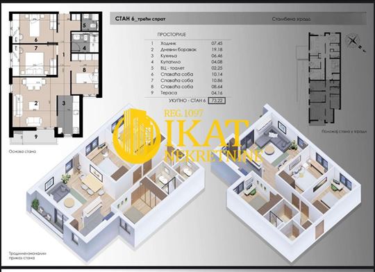 Bulevar kod Kluza, četvorosoban stan 73m2 + pdv