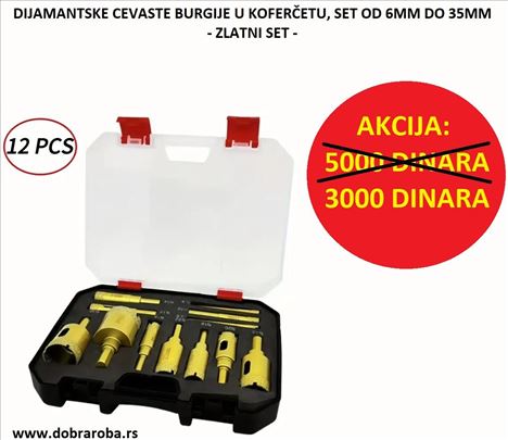 Dijamantske cevaste burgije u koferu - set 1/12