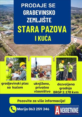 STARA PAZOVA - plac 18 ari i uknjižena kuća