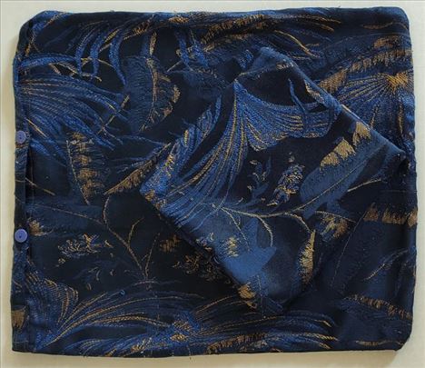 Vintage zlatno plavo crna jastučnica 48 x 42 cm Ce