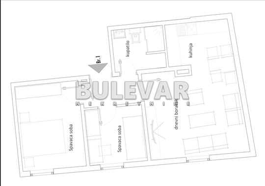 Stan 53m2, centar