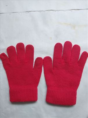 Decije rukavice crvene pletene,vel.XS dužina 15 cm