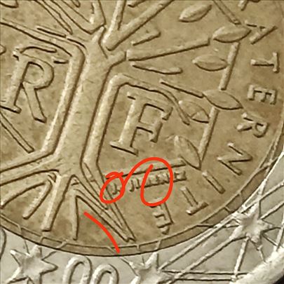 Kovanica 2 eura Francuska sa greskom