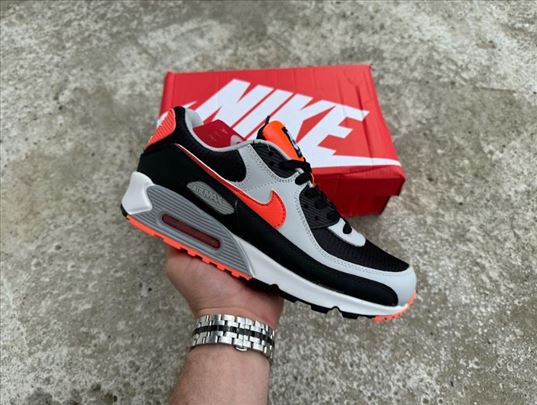 Nike Air Max 90 Black Radiant Red Wolf Grey; Novo!