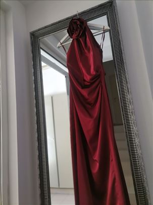 Bordo elegantna maxi haljina