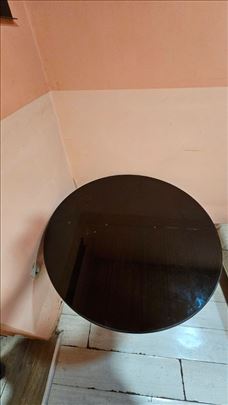 drveni sto sa staklom i 4 stolice