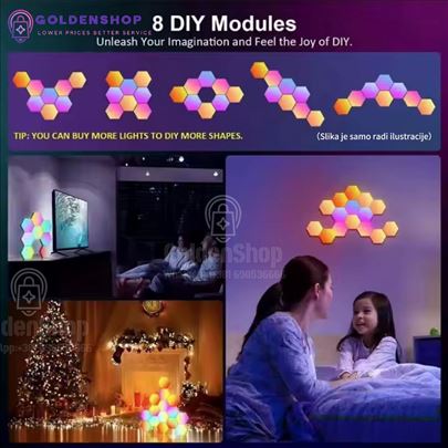 Lampe šestougaone Led lampe +daljinski 6kom/3kom