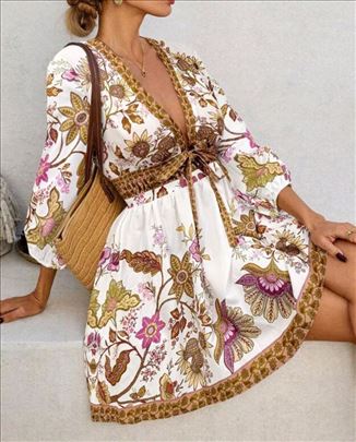 Boho cvetna haljina